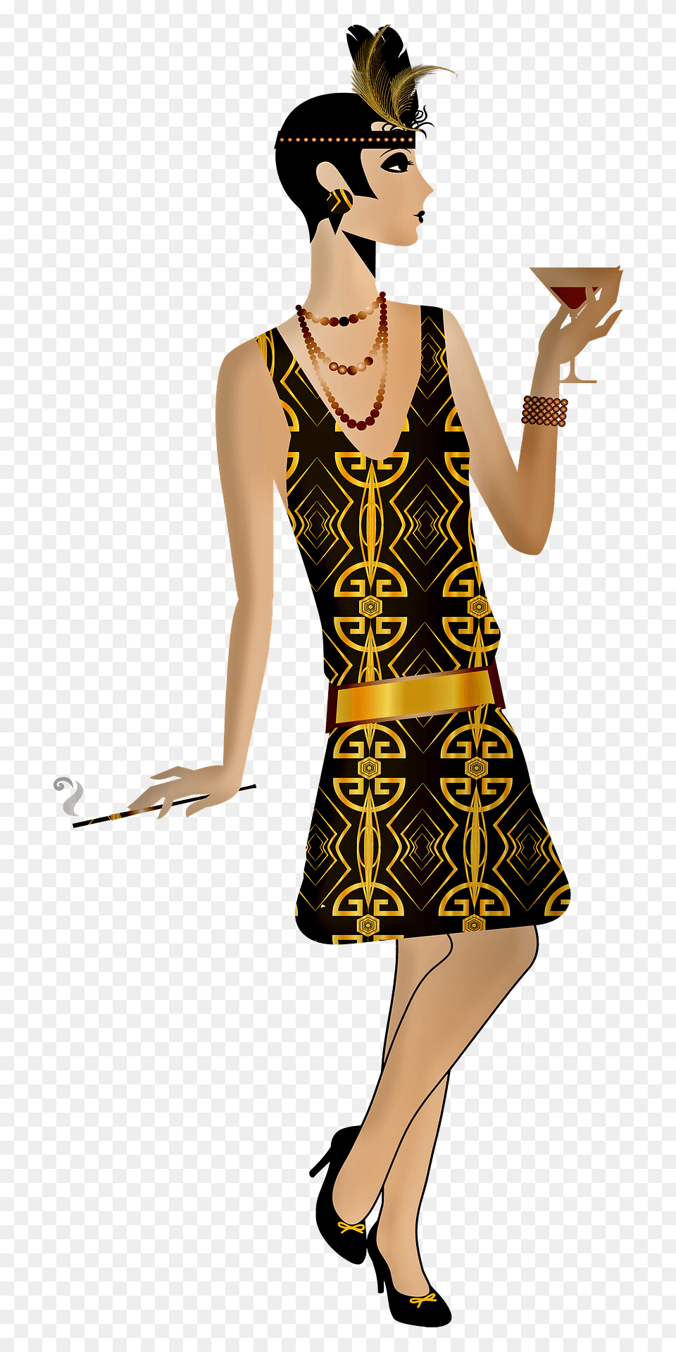 Flapper Clipart, Clothing, Dress, Woman, Adult Free Png