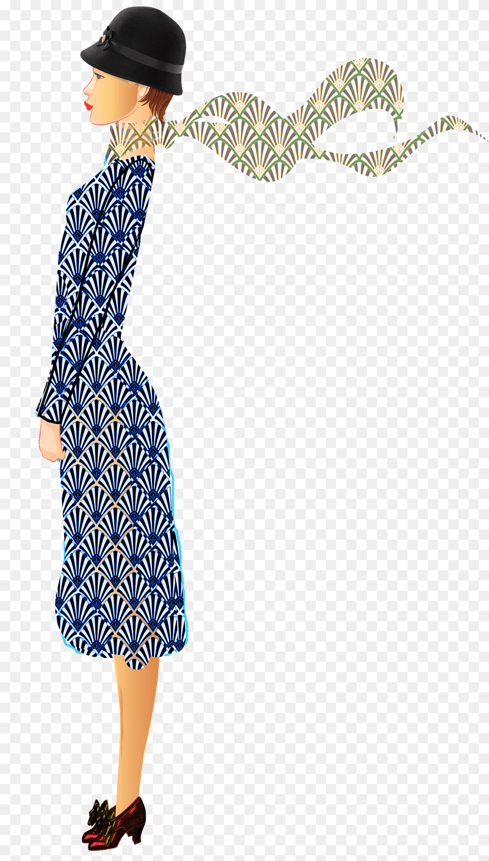 Flapper Clipart, Hat, Clothing, Person, Adult Png