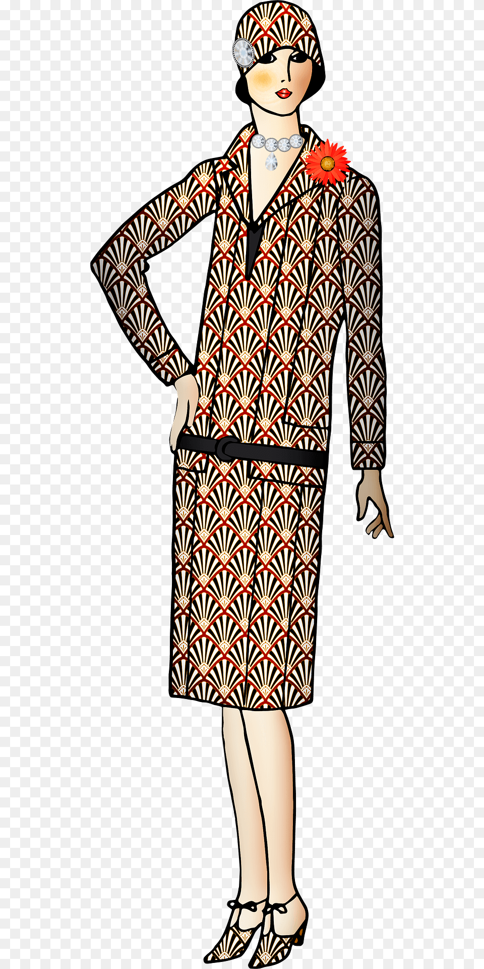 Flapper Clipart, Long Sleeve, Sleeve, Clothing, Dress Free Png