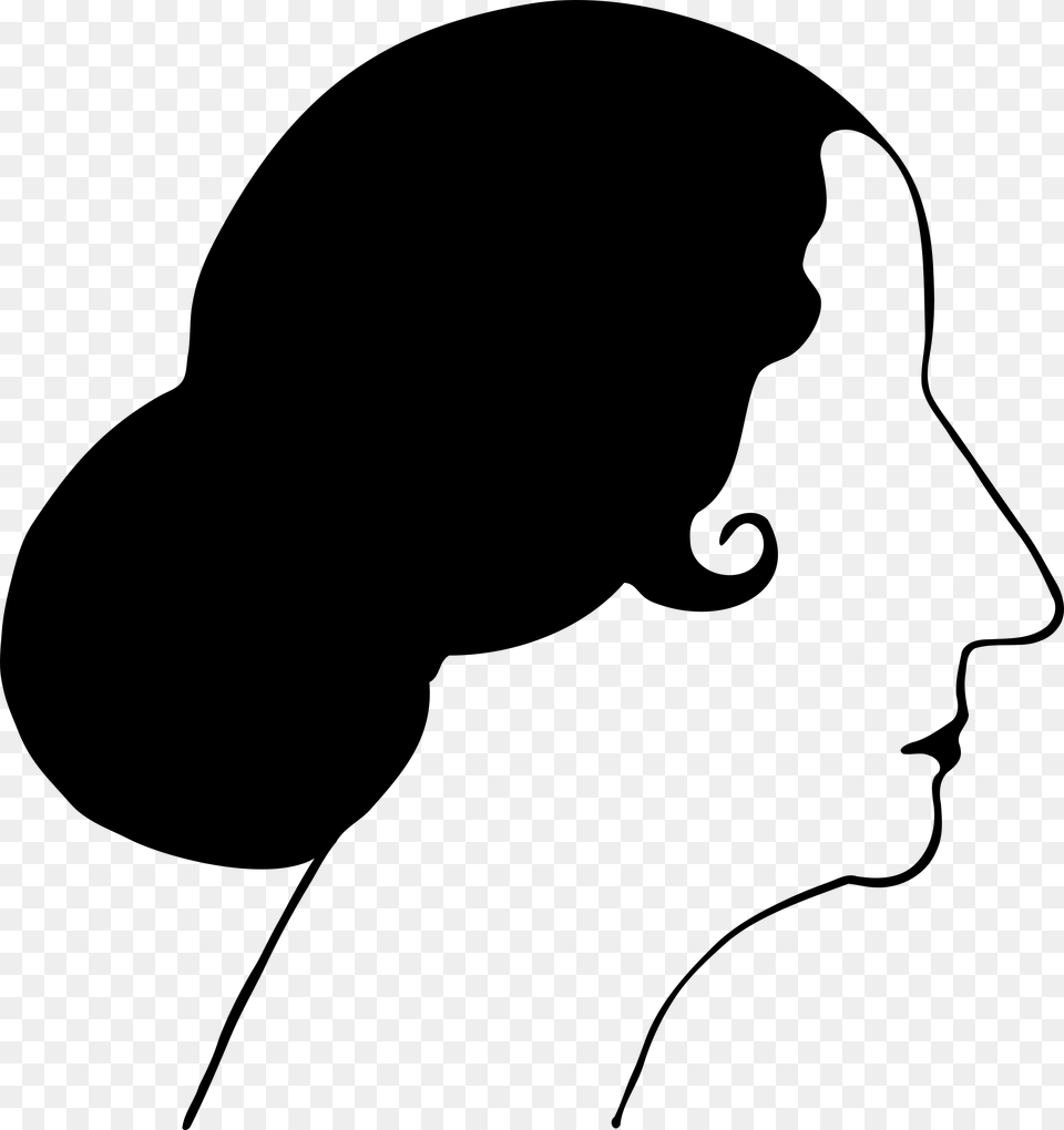 Flapper Silhouette Clip Art At Getdrawings Woman Face Profile Vector, Gray Png