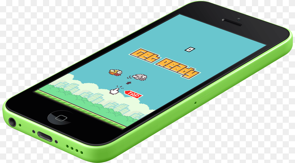 Flappy Bird Splash Yellow Iphone Mockup Image Iphone Perspective, Electronics, Mobile Phone, Phone Free Transparent Png