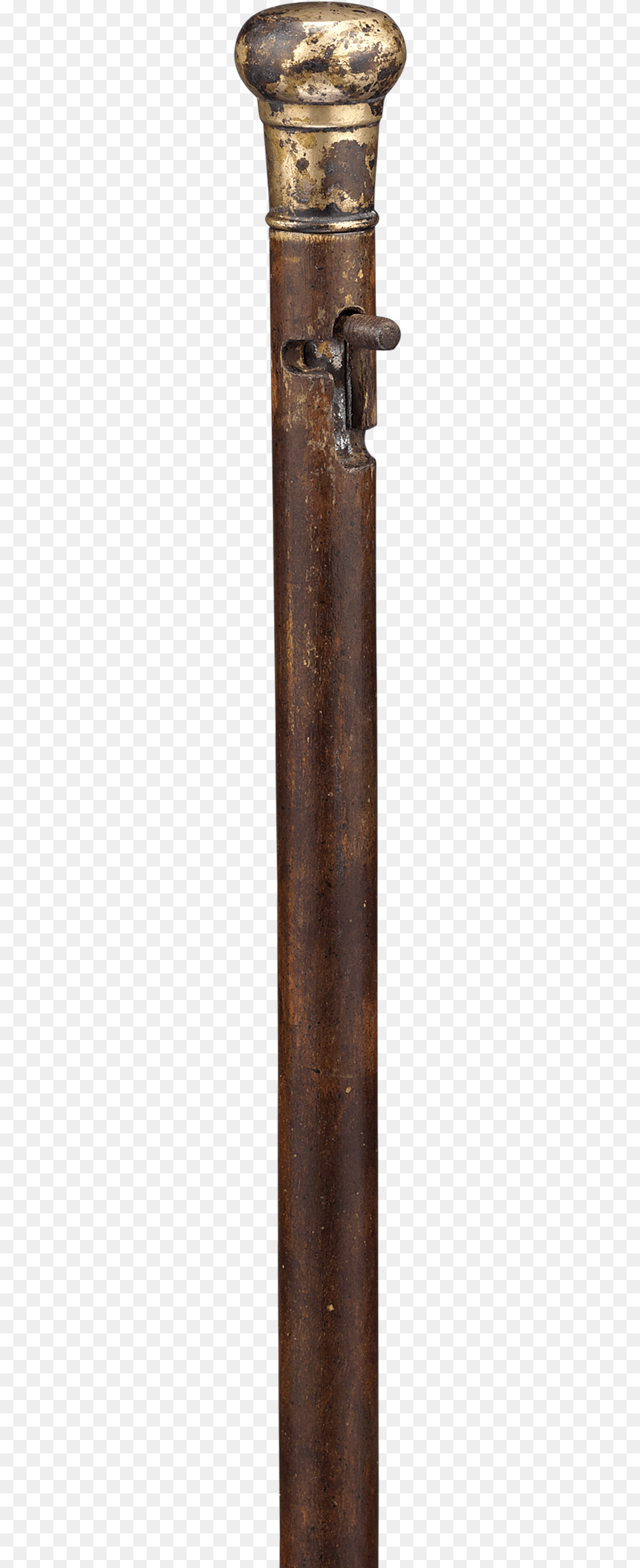 Flare Gun Walking Stick Wood, Bronze, Sword, Weapon Png