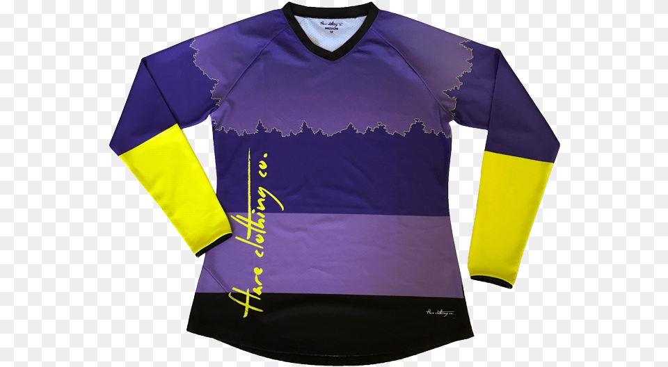 Flare Roost Downhill Jersey Purple Long Sleeved T Shirt, Clothing, Long Sleeve, Sleeve, T-shirt Png