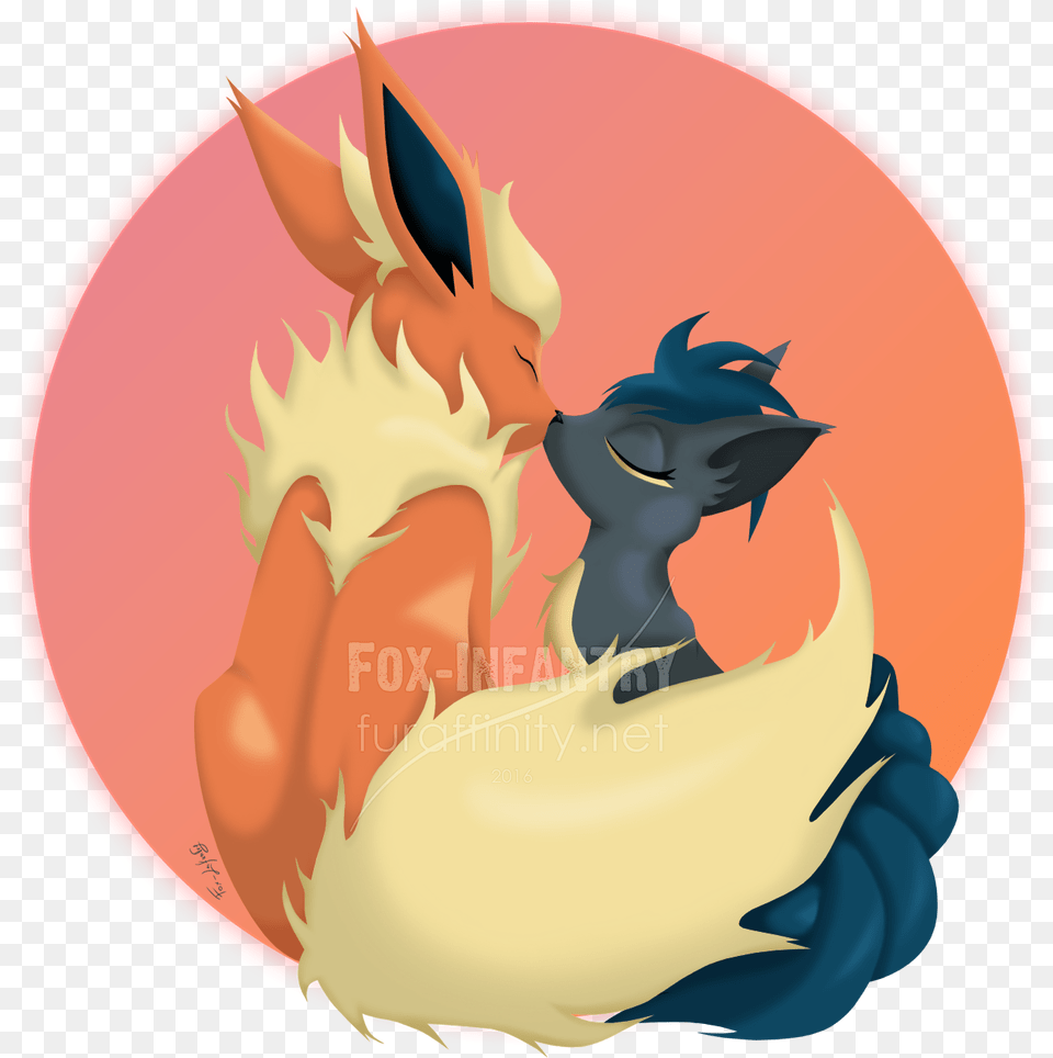 Flareon And Dark Vulpix Free Png Download