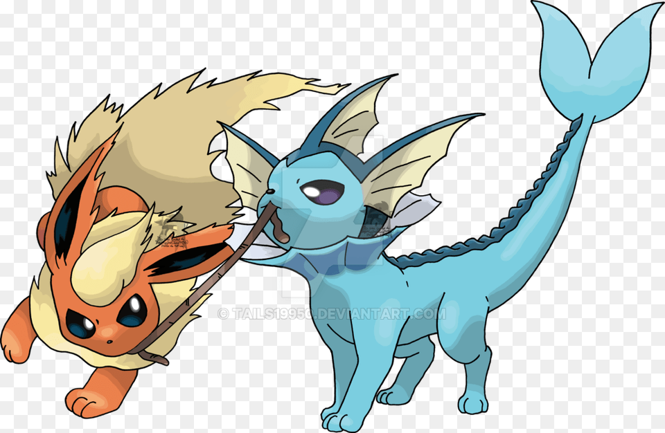 Flareon And Vaporeon, Dragon, Face, Head, Person Free Transparent Png