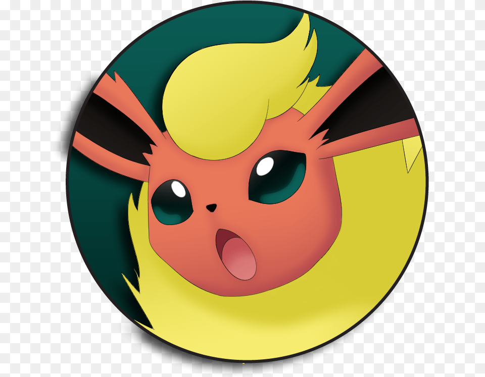 Flareon Pin Back Pokemon Button, Disk Png Image