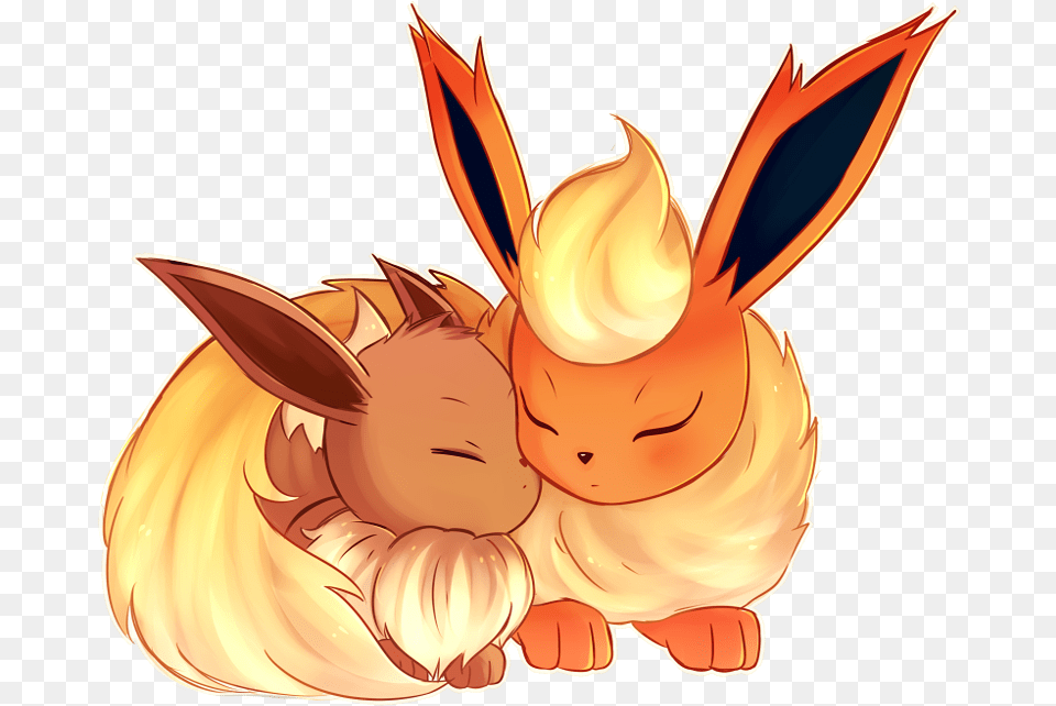 Flareon Y Eevee Cute Eevee, Animal, Mammal, Rabbit, Face Free Png Download