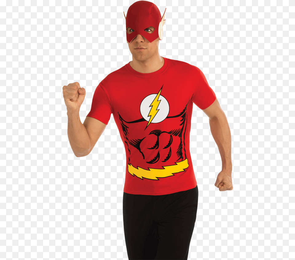 Flash Costume Dress Up, T-shirt, Clothing, Person, Man Free Png Download