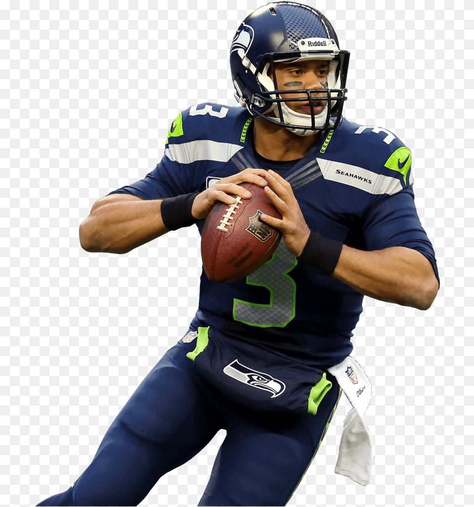 Flashback Week 16 Sea Russell Wilson No Background, Helmet, Playing American Football, Person, Sport Free Transparent Png
