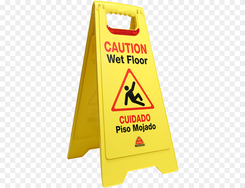 Flashing Floor Safety Sign Slippery When Wet Sign, Fence, Symbol, Mailbox Png Image
