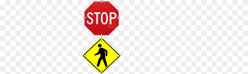 Flashing Stop And Pedestrian Sign Stop For Pedestrians Sign, Road Sign, Symbol, Stopsign Png
