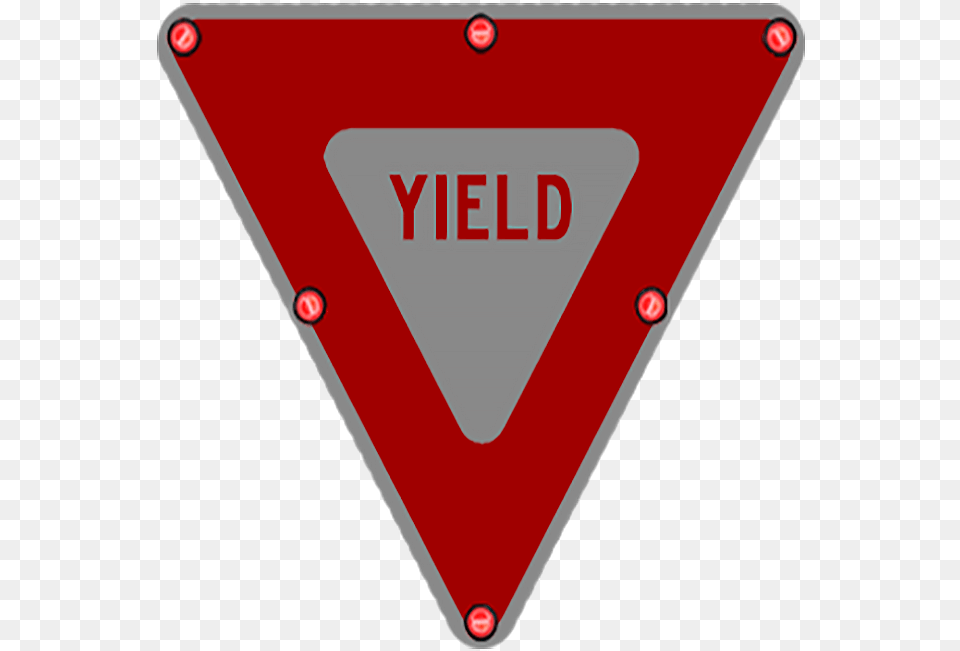 Flashing Yield Sign Night Traffic Sign, Symbol, Triangle, Road Sign Free Transparent Png