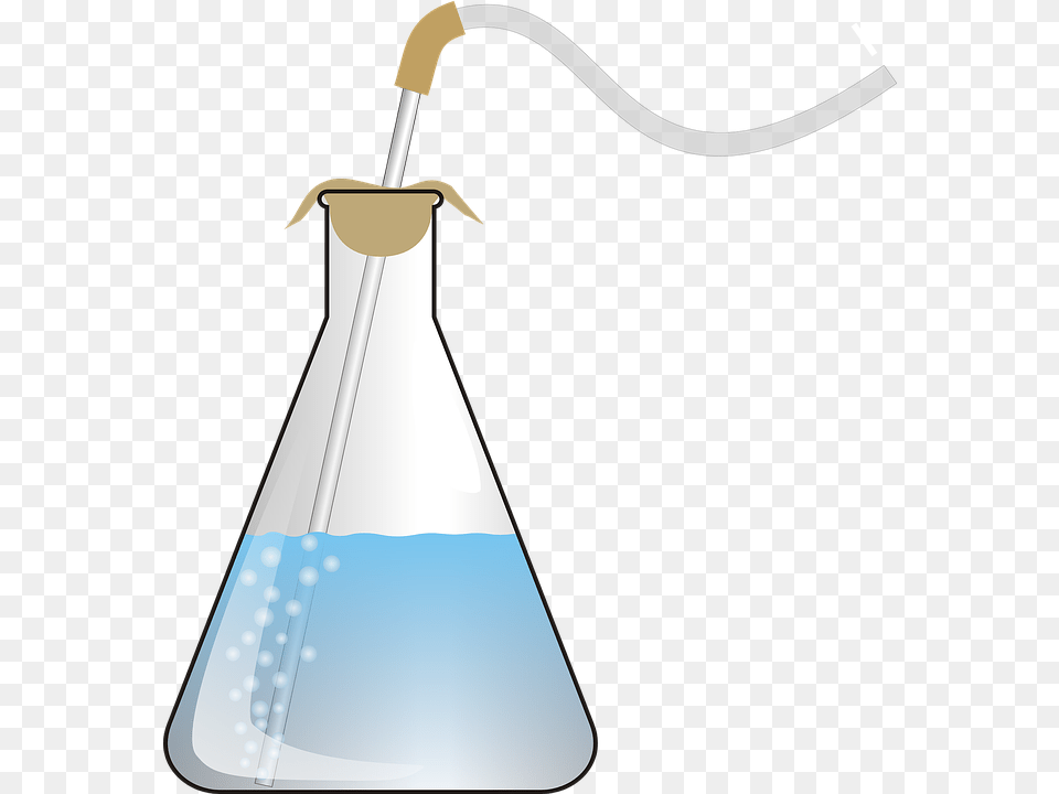 Flask Test Laboratory Experiment Chemistry Erlenmeyer Flask With Tube, Cone, Lighting Free Transparent Png