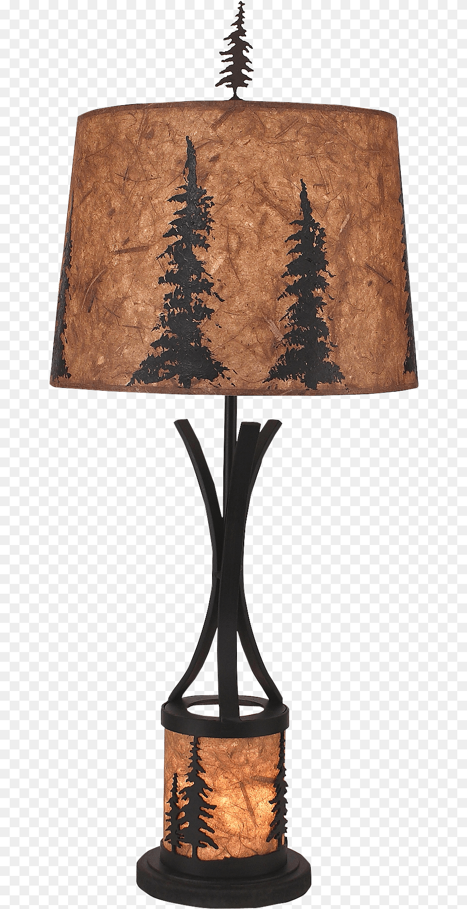 Flat Bar Table Lamp With Feather Tree Scene Night Light Houseplant, Lampshade, Table Lamp, Smoke Pipe Free Png Download