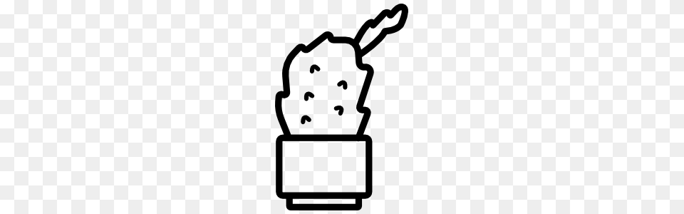 Flat Cactus Outline Sticker, Light, Baby, Person, Cream Png Image