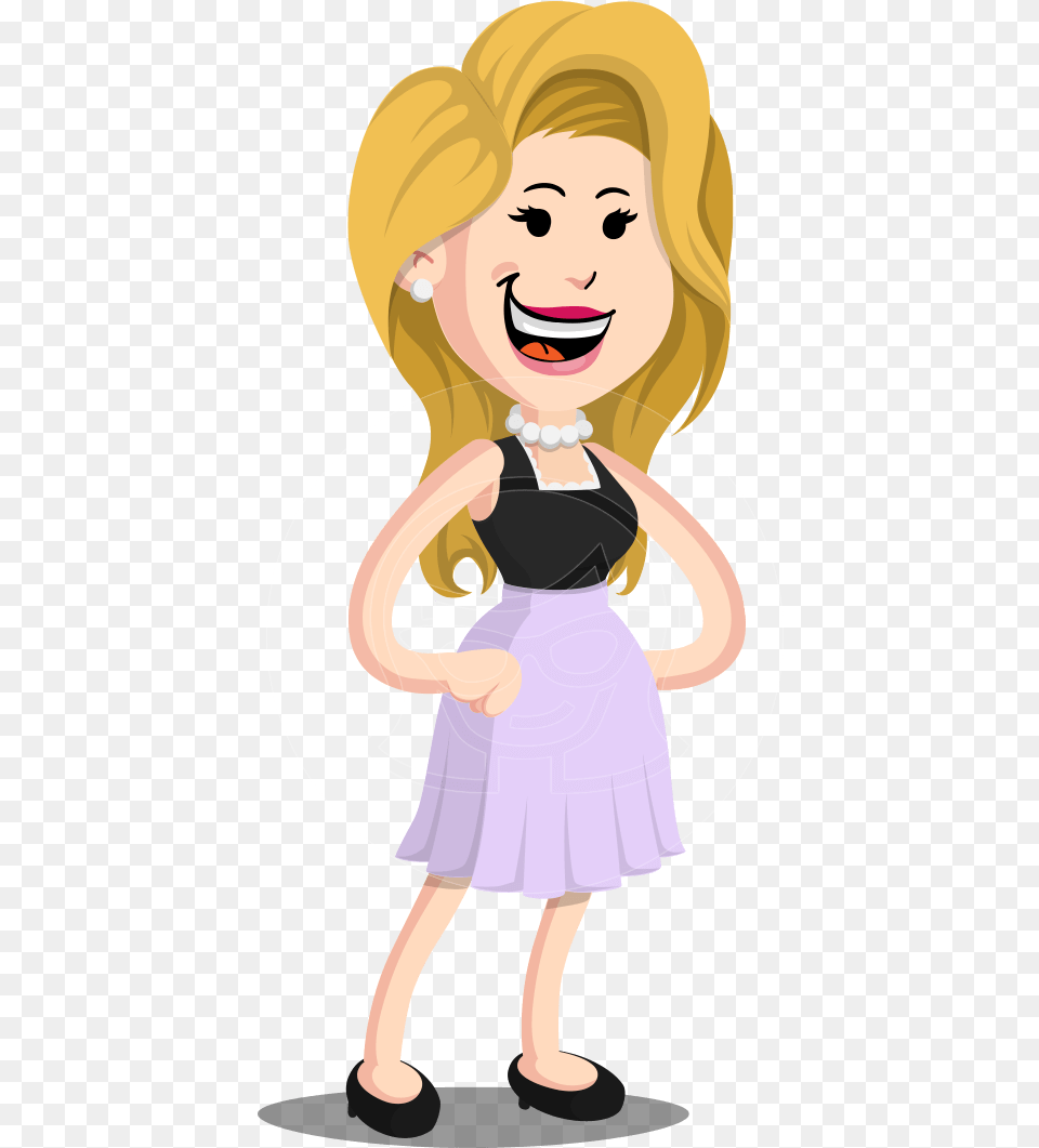 Flat Casual Blonde Female Cartoon Vector Character Blonde Woman Cartoon Character, Child, Person, Girl, Face Free Png Download