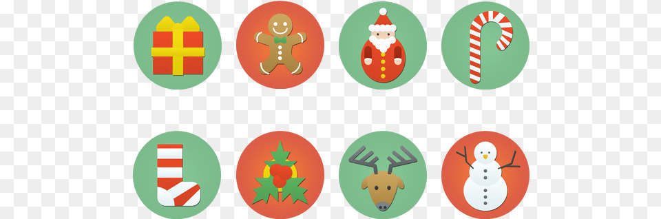 Flat Christmas Icons Drawing, Food, Nature, Outdoors, Sweets Png Image