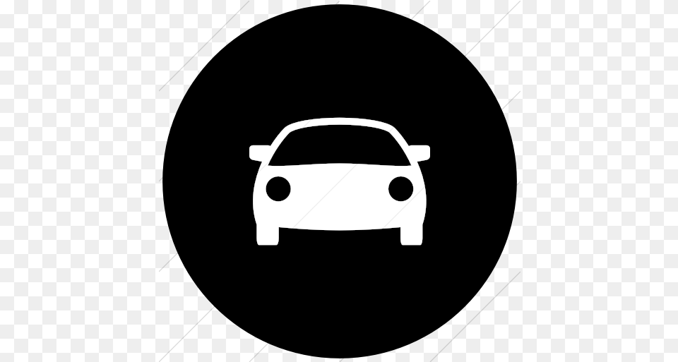 Flat Circle White White Car Icon, Stencil, Coupe, Sports Car, Transportation Png Image