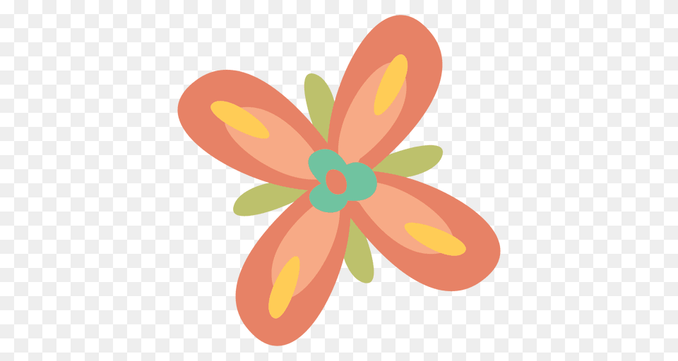 Flat Colorful Flower Doodle, Anther, Applique, Art, Floral Design Png