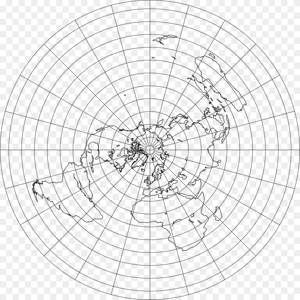 Flat Earth Map, Gray Free Png