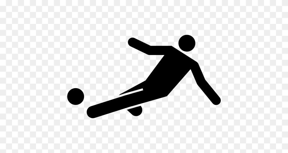 Flat Football Icon, Stencil, Silhouette, Kicking, Person Free Png