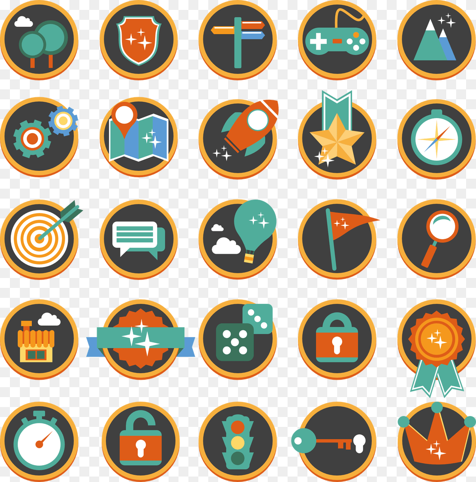 Flat Gamification Icons, Face, Head, Person Free Png