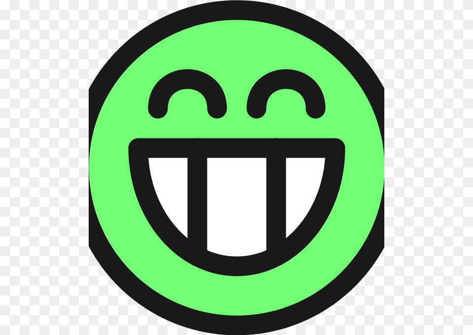 Flat Grin Smiley Emotion Icon Emoticon, Logo, Symbol, Disk, Green Free Png Download