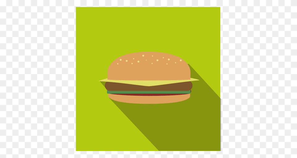 Flat Hamburger Square Icon, Burger, Food Png