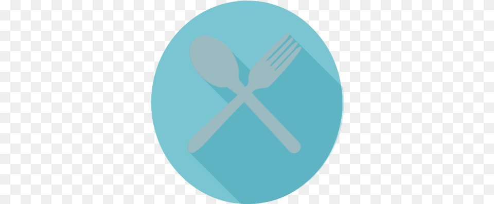Flat Icon Design Blue Only Circle, Cutlery, Fork, Spoon Free Png