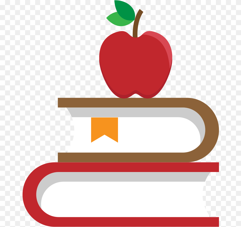 Flat Icon Vector Books And Apple, Food, Fruit, Jar, Plant Png Image