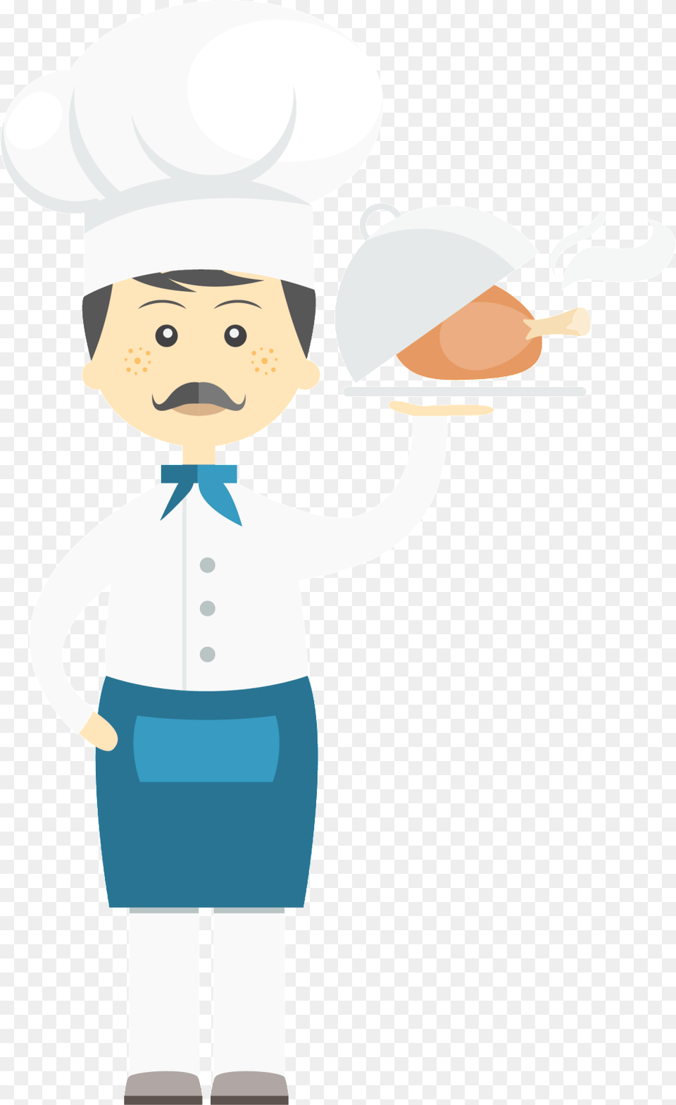 Flat Male Chef Cartoon Background Vector Cartoon, Face, Head, Person, People Free Transparent Png