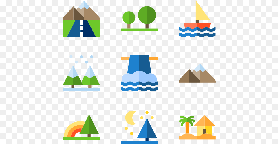 Flat Mountain Icon, Triangle, Outdoors, Nature Png Image