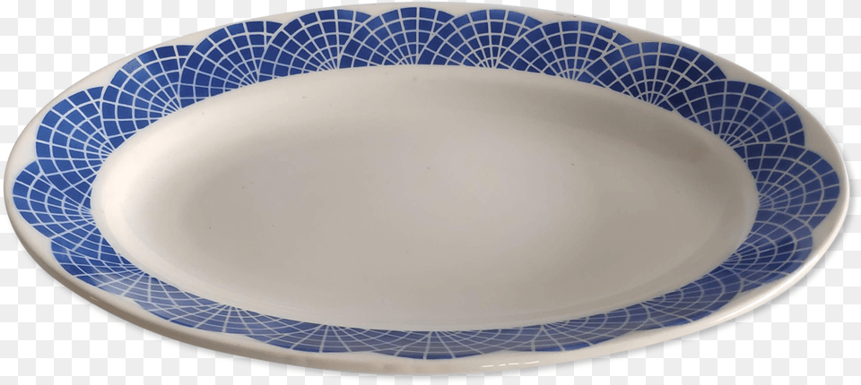 Flat Oval Vintage Years Blue Geometric Pattern 70 Wolves Ceramic, Art, Pottery, Porcelain, Platter Free Transparent Png