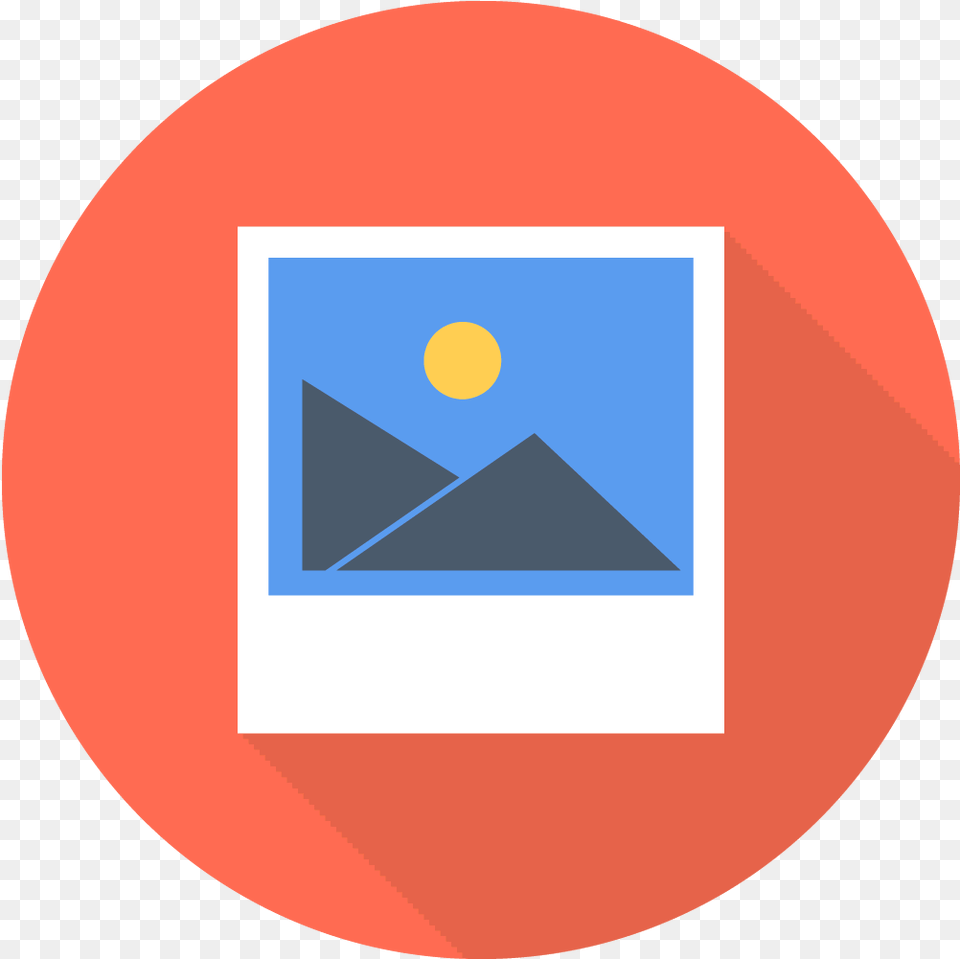 Flat Photo Icon, Envelope, Mail, Triangle, Disk Png