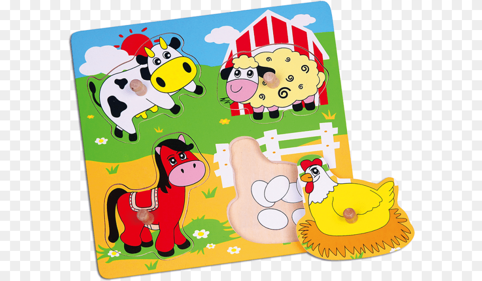 Flat Puzzle Farm Animals Viga Flat Puzzle Farm Animals, Mat, Animal, Mammal, Pig Png