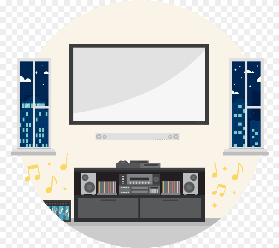 Flat Screen Tv On Wall, Electronics, Computer Hardware, Hardware, Monitor Free Png Download
