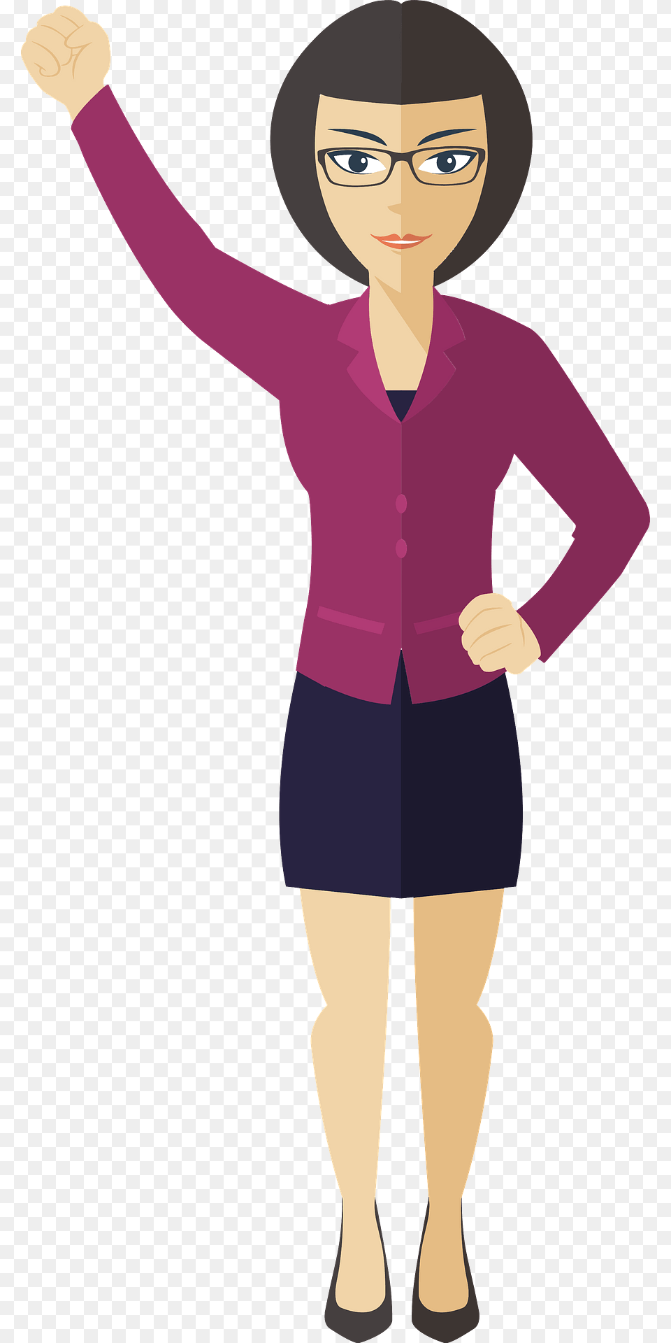 Flat Shaded Business Woman Clipart, Long Sleeve, Sleeve, Clothing, Person Png Image