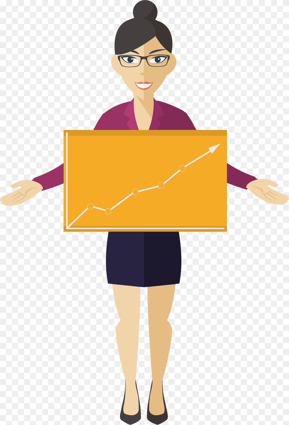 Flat Shaded Business Woman Icons, Adult, Person, Female, Box Free Png Download