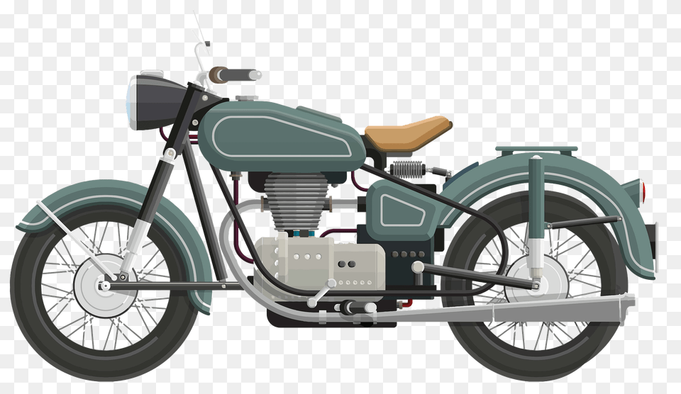 Flat Shaded Classic Motorcycle Clipart, Machine, Moped, Motor Scooter, Vehicle Free Png Download