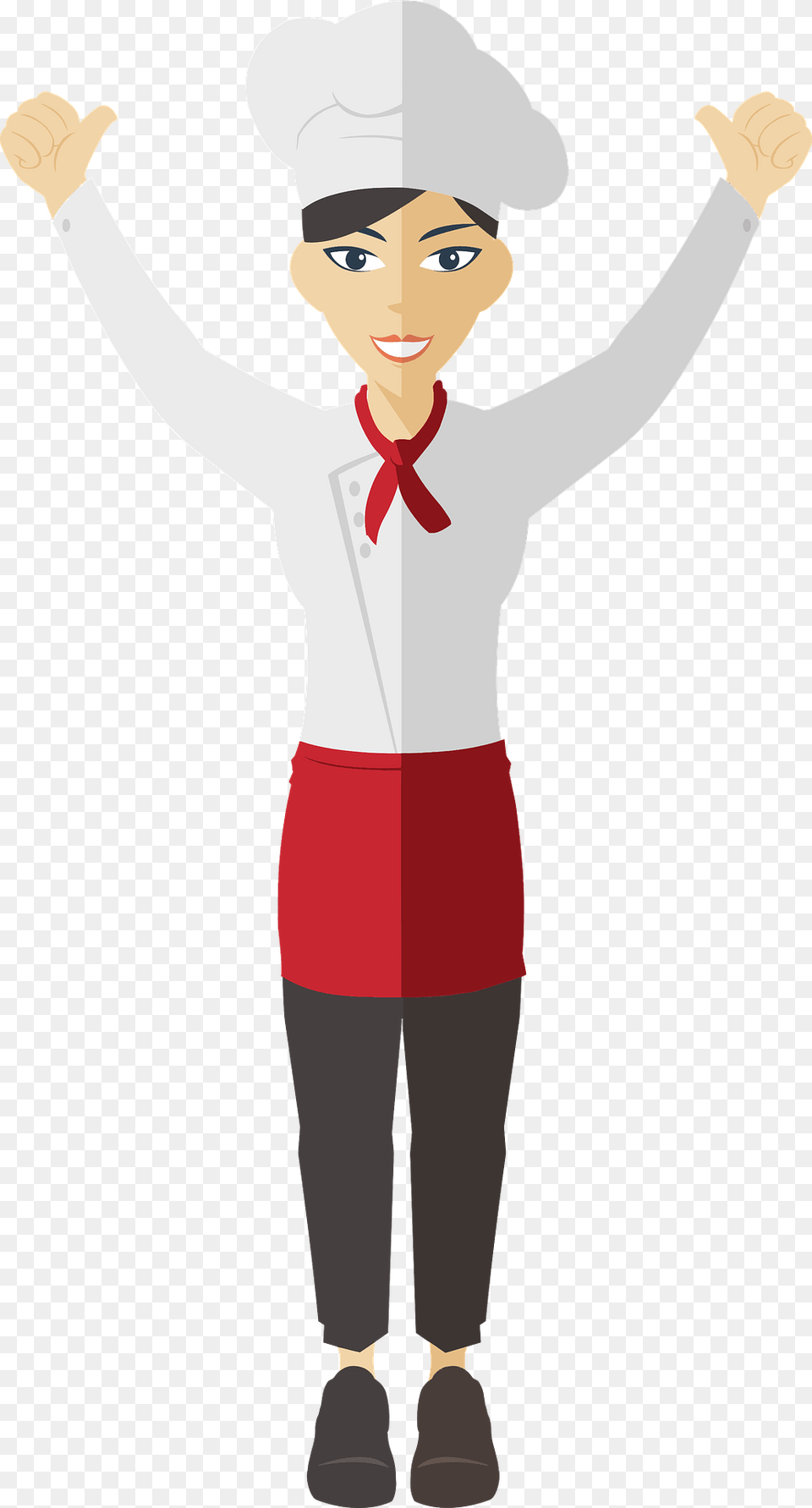 Flat Shaded Female Chef Clipart, Accessories, Sleeve, Long Sleeve, Tie Png