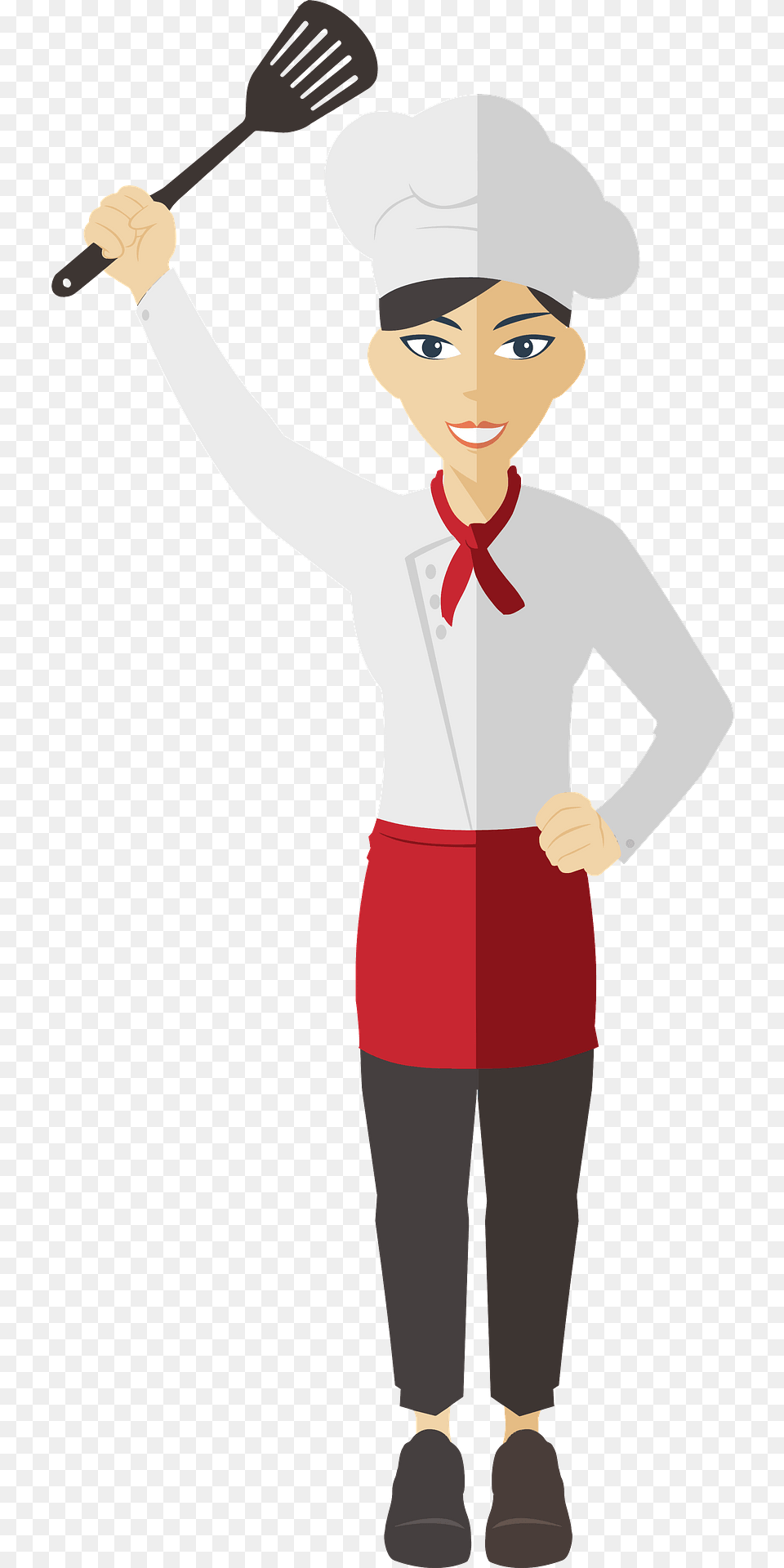 Flat Shaded Female Chef Clipart, Teen, Sleeve, Clothing, Person Free Transparent Png