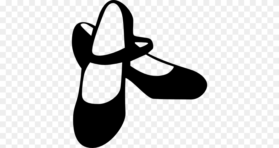 Flat Shoes Clipart Black And White, Gray Free Png