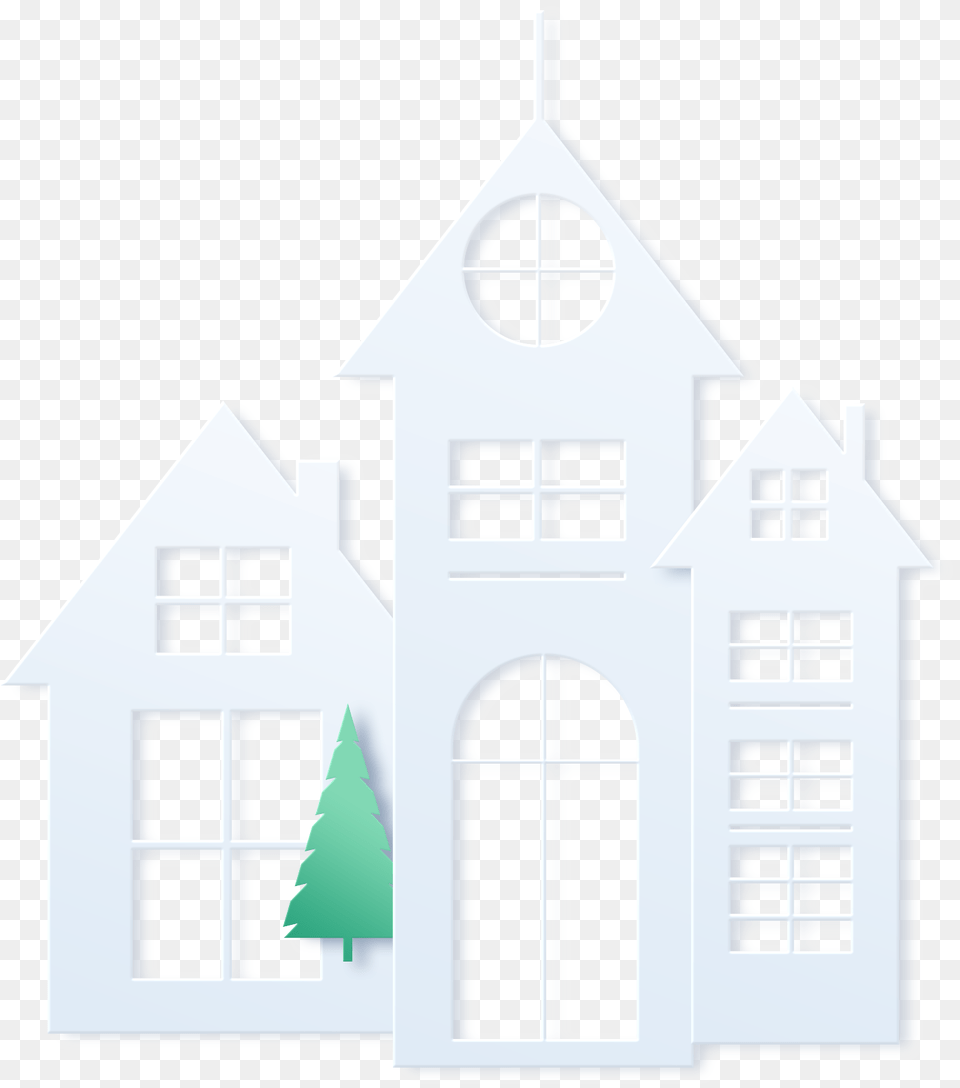 Flat Simple Cartoon Paper Cut Style And Psd House, Architecture, Building, Housing Png