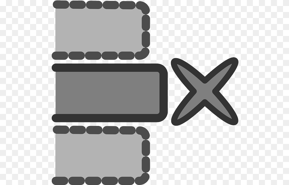 Flat Theme Action Delete Row Icon Middle Clipart Black And White, Symbol Free Png
