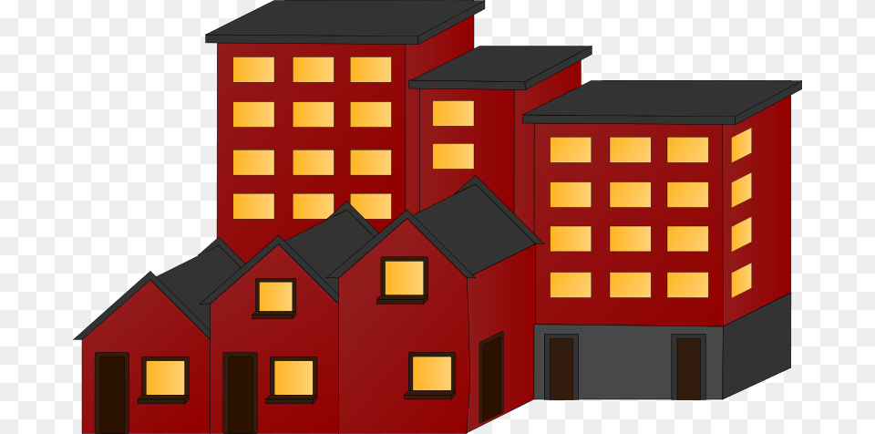 Flat Town Cliparts Block Of Flats Clipart, Architecture, Building, City, Condo Free Png Download