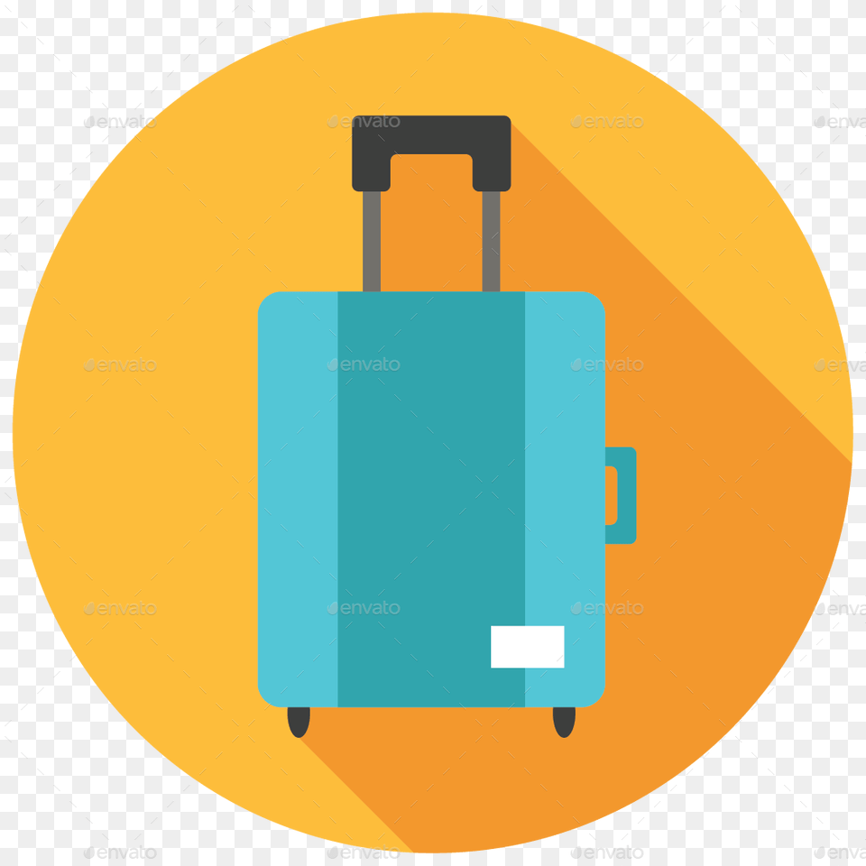 Flat Travel Icon, Baggage, Suitcase, Disk Free Png