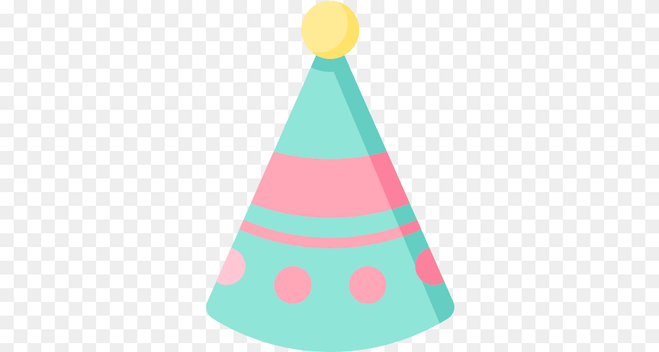 Flat Version Svg Birthday Hat Icon Transparent, Clothing, Party Hat Png Image
