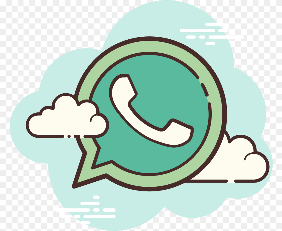 Flat Whatsapp Icon Of Cloud Available For In Whatsapp Logo On The Cloud, Machine, Wheel Free Transparent Png