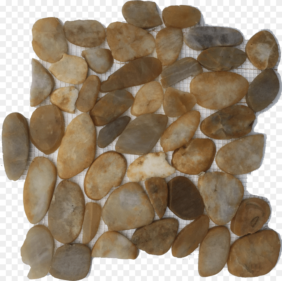 Flat Yellow Polished Pebble Mosaic Rock Free Png Download