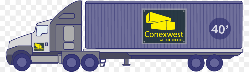 Flatbed Container Delivery Trailer Truck, Trailer Truck, Transportation, Vehicle, Moving Van Png Image